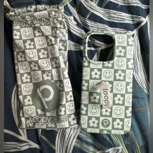 Groovy Sage Checkered iPhone 15 Pro Loopy Phone Case